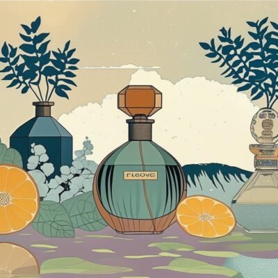 keep the same style and colours add a perfume bottl