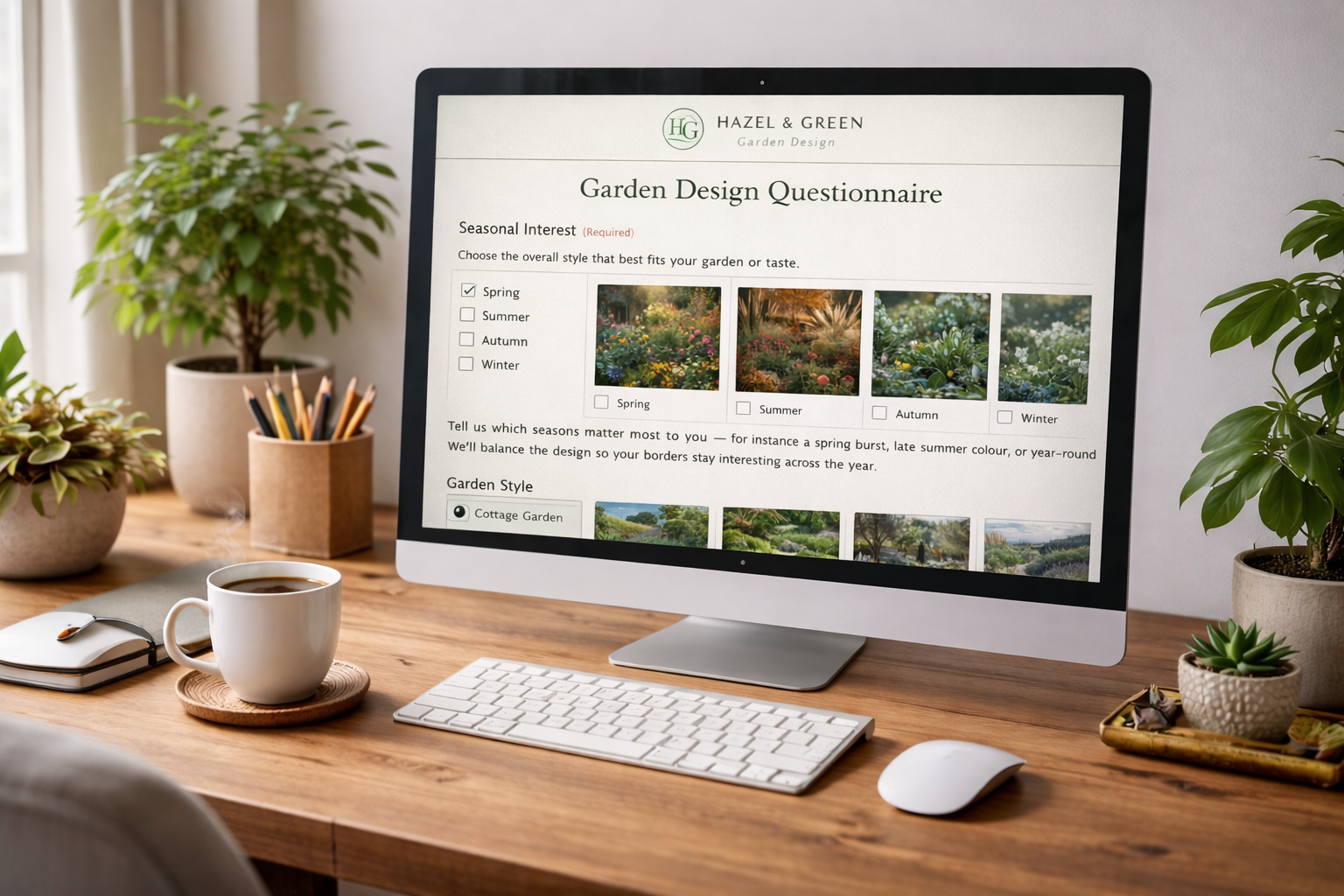 imovie desk and questionnaire