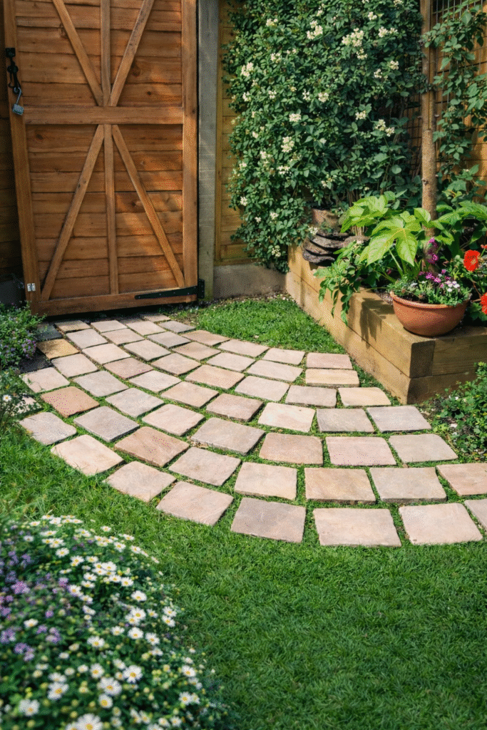 new back gate cobble garden