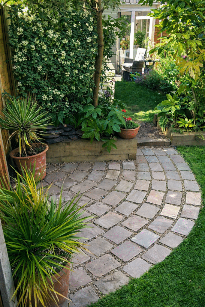 new cobble back garden path down